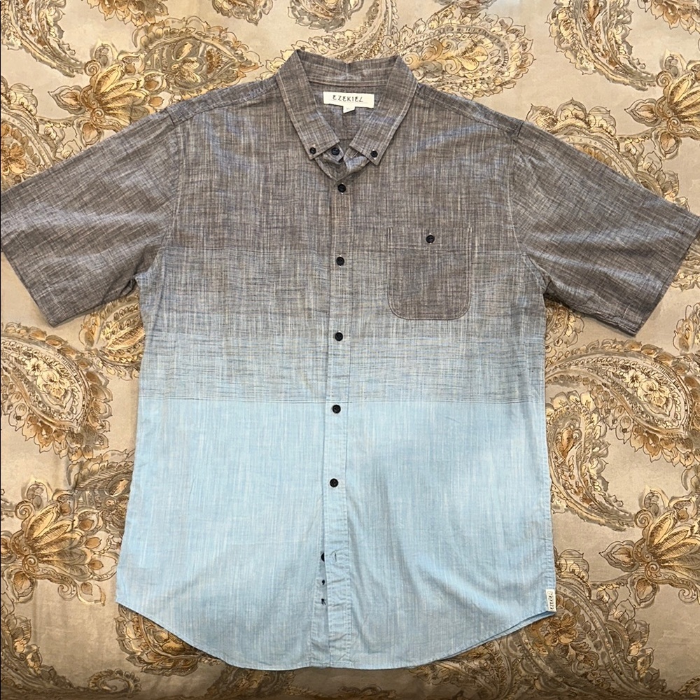 Ezekiel Men's Two-Tone Gray and Light Blue Shirt
